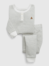 Gap Baby Organic Cotton Henley Pj Set In Light Grey