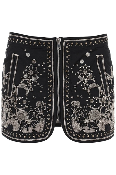 Isabel Marant Blanca Embellished Mini Skirt In Black