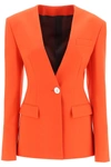 Attico Thelma Single-breasted Blazer In Red