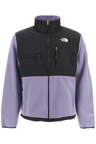 The North Face Denali High Neck Jacket In Black,purple