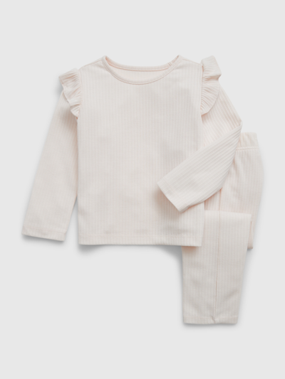 Gap Baby Recycled Pointelle Pj Set In Barely Pink
