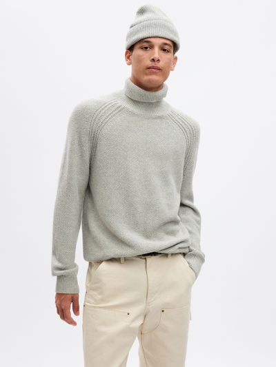 Gap Seed-stitch Turtleneck Sweater In Grey