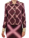 House Of Holland Check Trench Coat Blazer Purple Jacket In Multicolor