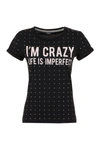 IMPERFECT IMPERFECT CHIC IMPERFECT COTTON TEE WITH BRASS WOMEN'S DETAIL