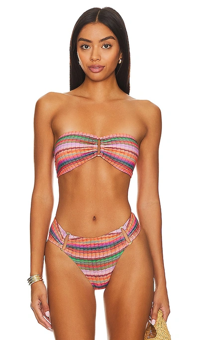Pq Detail Bandeau Bikini Top In Jetty Stripe