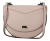 Karl Lagerfeld Light Pink Mauve Leather Shoulder Bag In Pink