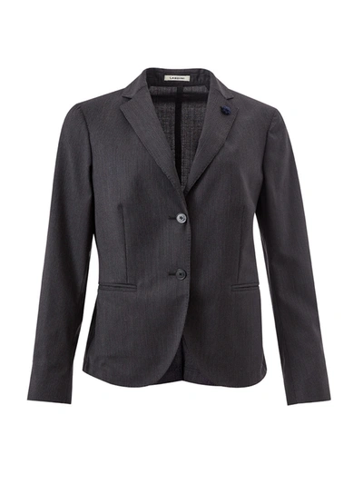 Lardini Pinstripe Wool Women's Jacket In Grey