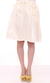 Licia Florio Above-knee Stretch Waist Strap Skirt In White