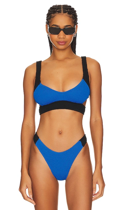 Bond Eye Nino Splice Crop Top In Blue