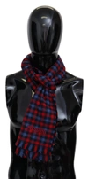 MISSONI MISSONI CHIC CHECK PATTERN WOOL SCARF WITH LOGO MEN'S EMBROIDERY