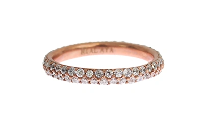 Nialaya Chic Pink Crystal-encrusted Silver Ring