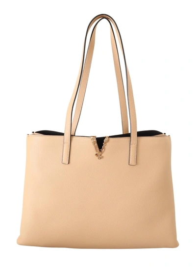 Versace Nude Calf Leather Tote Shoulder &amp; Women's Handbag