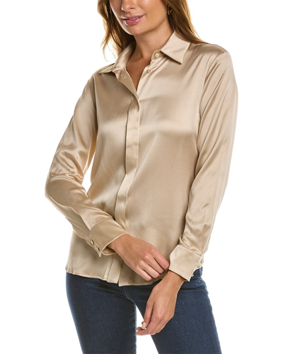 Max Mara Studio Lisa Silk-blend Shirt In Beige