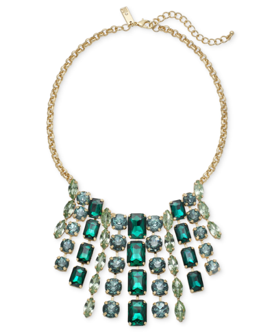 Inc International Concepts Mixed-metal Crystal Necklace, 17" + 3" Extender, Created For Macy's In Gold
