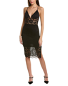 Bebe Lace-up Back Midi Dress In Black