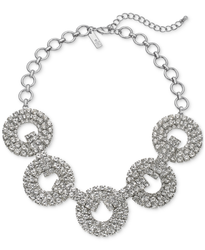 Inc International Concepts Mixed-metal Crystal Circle Necklace, 17" + 3", Created For Macy's