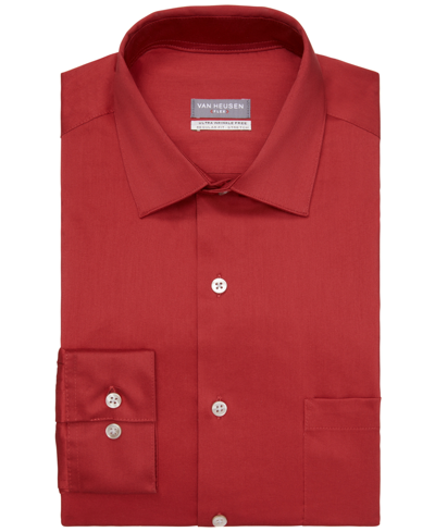 Van Heusen Men's Regular-fit Ultraflex Dress Shirt In Garnet