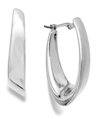 Macy's 14k Gold Earrings, Visor Earrings In White Gold