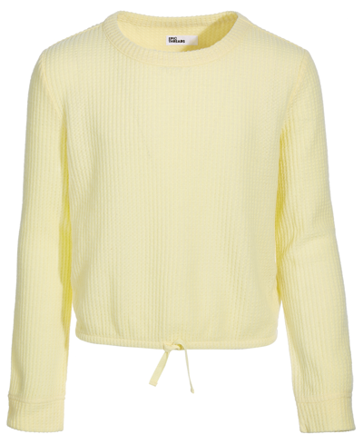 Epic Threads Big Girls Long Sleeve Waffle T-shirt, Created For Macy's In Lemon Froth