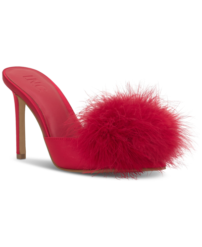 Inc International Concepts Women's Angella Feather Sandals, Created For Macy's In Red Feather