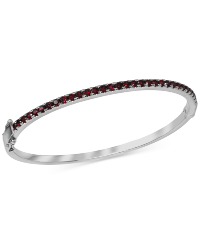 Macy's Garnet Bangle Bracelet (2-1/2 Ct. T.w.) In Sterling Silver