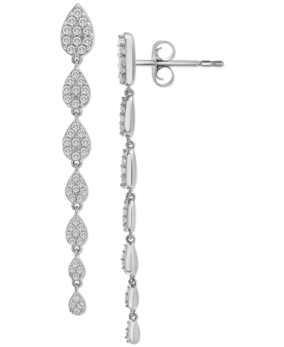 Wrapped In Love Diamond Cluster Linear Drop Earrings (1 Ct. T.w.) In 14k Gold Or 14k White Gold, Created For Macy's