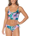 Raisins Juniors Aruba Printed Cropped Tankini Luna Printed Bikini Bottoms In Multi Color