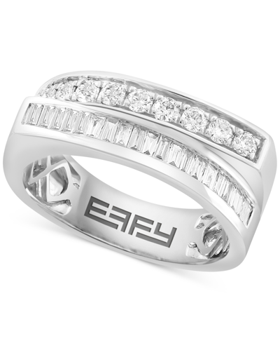 Effy Collection Effy Diamond Baguette & Round Double Row Ring (1/2 Ct. T.w.) In 14k White Gold