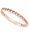 Macy's Polished Curb Chain Link Stack Band In 14k Rose Gold In Rose Gold