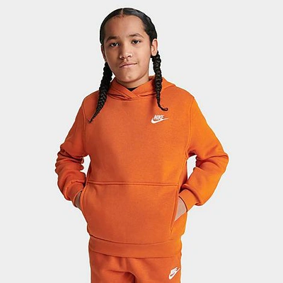 Nike Sportswear Club Fleece Big Kids' Pullover Hoodie In Orange