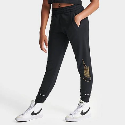 Nike Kids'  Girls' Metallic Jogger Pants In Black/gold