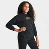 Nike Sportswear Club Fleece Big Kids' (girls') Crew-neck Sweatshirt In Black