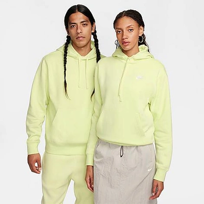 Nike Sportswear Club Fleece Embroidered Hoodie In Luminous Green/luminous Green/white