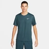 Nike Men's Dri-fit Uv Miler Short-sleeve Running Top In Deep Jungle