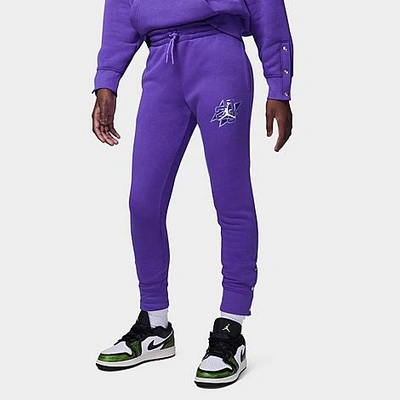Nike Kids' Jordan Girls' Take Flight Snap Jogger Pants In Purple Venom