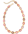 ON 34TH GOLD-TONE & COLOR CHUNKY LINK COLLAR NECKLACE, 17" + 2" EXTENDER, CREATED FOR MACY'S