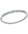 MACY'S AQUAMARINE (3-3/4 CT. TW.) & DIAMOND ACCENT BANGLE BRACELET IN STERLING SILVER