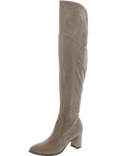 Marc Fisher Womens Block Heel Pointed Toe Over-the-knee Boots In Grey