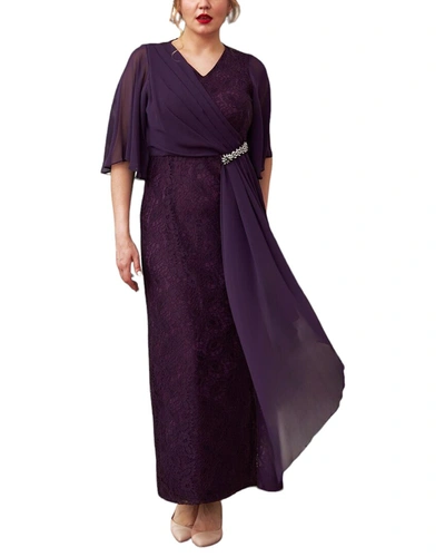Rmg Elbow Sleeve Dress In Purple