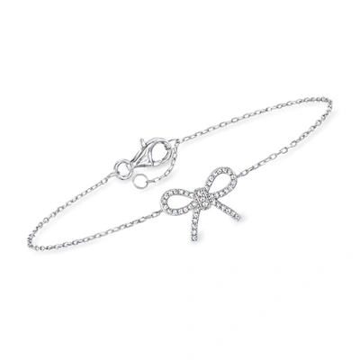 Rs Pure By Ross-simons Diamond Bow Bracelet In Sterling Silver
