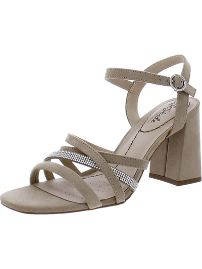Lifestride Belle Womens Faux Suede Comfort Ankle Strap In Grey