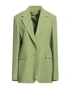 Max Mara Studio Woman Suit Jacket Light Green Size 14 Virgin Wool In Green