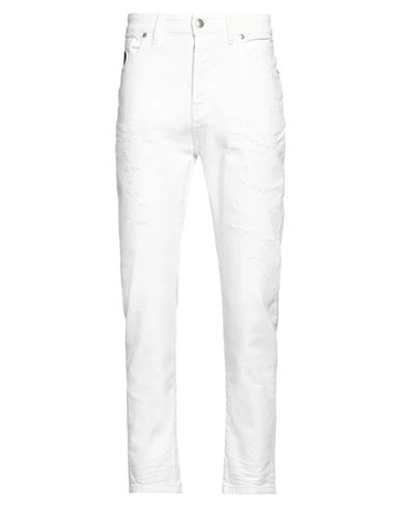 John Richmond Man Denim Pants Off White Size 31 Cotton
