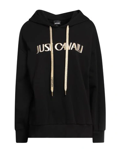 Just Cavalli Woman Sweatshirt Black Size L Cotton, Elastane