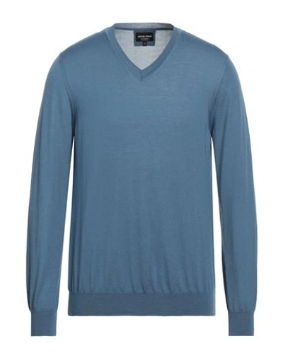 Giorgio Armani Man Sweater Pastel Blue Size 40 Cashmere