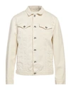 Brunello Cucinelli Man Denim Outerwear Cream Size 42 Cotton, Elastane In White