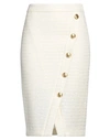 Boutique Moschino Woman Midi Skirt Ivory Size 8 Wool, Acrylic, Polyester, Polyamide, Cotton In White