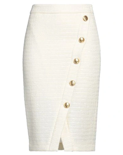 Boutique Moschino Woman Midi Skirt Ivory Size 8 Wool, Acrylic, Polyester, Polyamide, Cotton In White