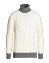 Mqj Man Turtleneck White Size 40 Polyamide, Wool, Viscose, Cashmere In White