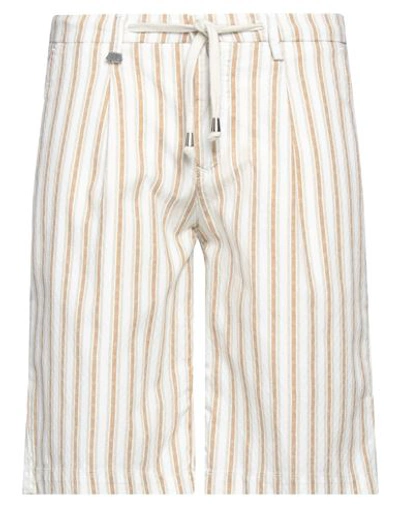 Barbati Man Shorts & Bermuda Shorts Ivory Size 28 Cotton, Elastane In White